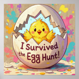 Anka Överlevt Påskägget Hunt Poster