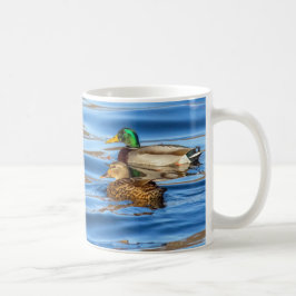 Anka på blå Vatten Kaffemugg