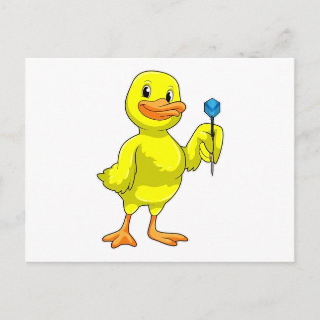 Anka på Dart med pil Vykort (Framsida)