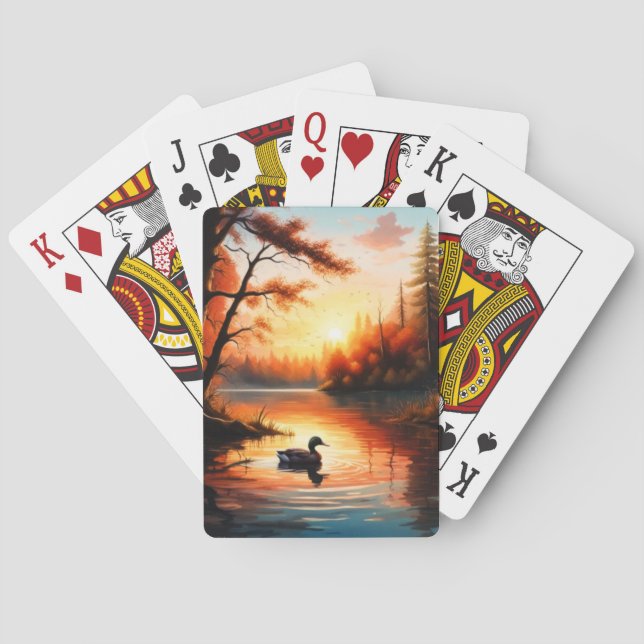Anka på en damm casinokort (Baksidan)