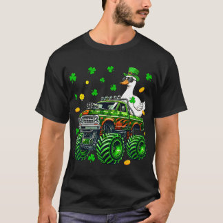 Anka På Monster Truck Jordbrukare St Patrick's Day T Shirt