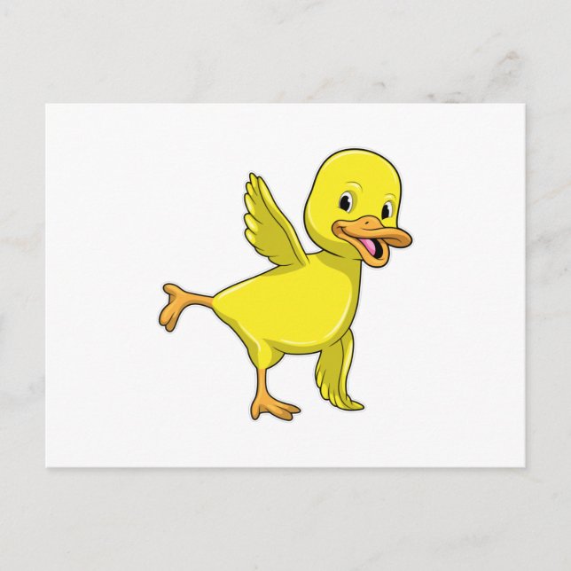 Anka på yogasträckningsövning vykort (Framsida)