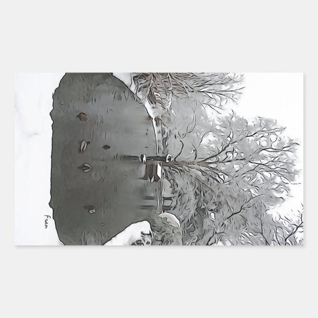 anka pond rektangulärt klistermärke (Framsida)