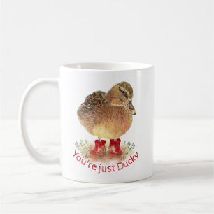 Anka Red Rubber Boots Du är bara Ducky Kaffemugg