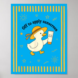 Anka redo för sommarens strand semester solskydd poster