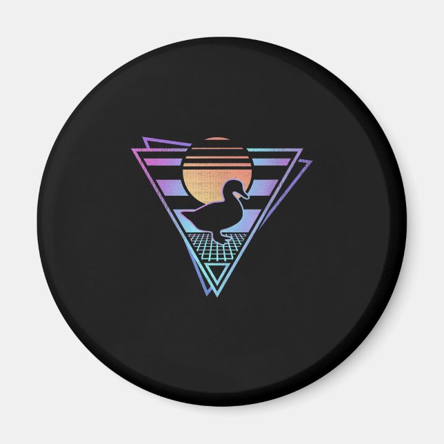 Anka Retro 80-talets EDM Synthwave Gift T-Shirt Magnet (Framsidan)