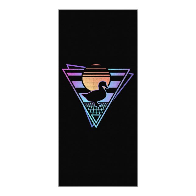 Anka Retro 80-talets EDM Synthwave Gift T-Shirt Reklamkort (Framsidan)