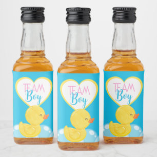 Anka Rubber Gender Reveal Team Boy Favor Spritflaskor Etikett