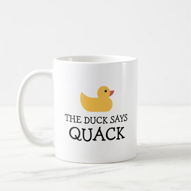 Anka säger Quack Gult Bath Anka Kaffemugg (Vänster)