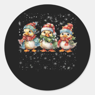 Anka Santa Hat jul Ljus Fånig Goose Merry Runt Klistermärke