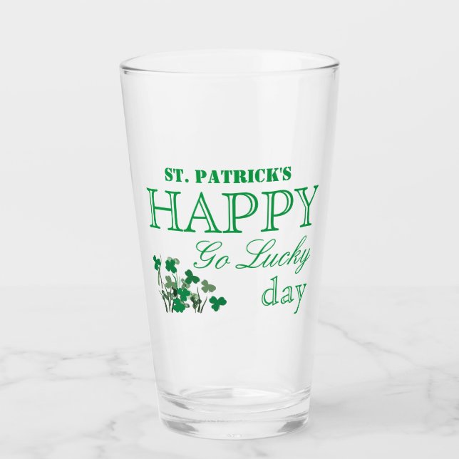 Anka Shamrock Lycklig Go Lucky St patrick's day Glaskopp (Framsida)