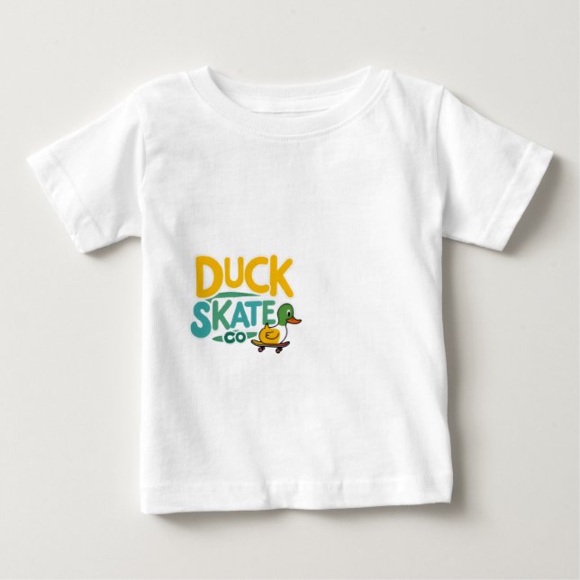 Anka Skate Co. Roligt Skateboarding Anka T-Shirt (Framsida)