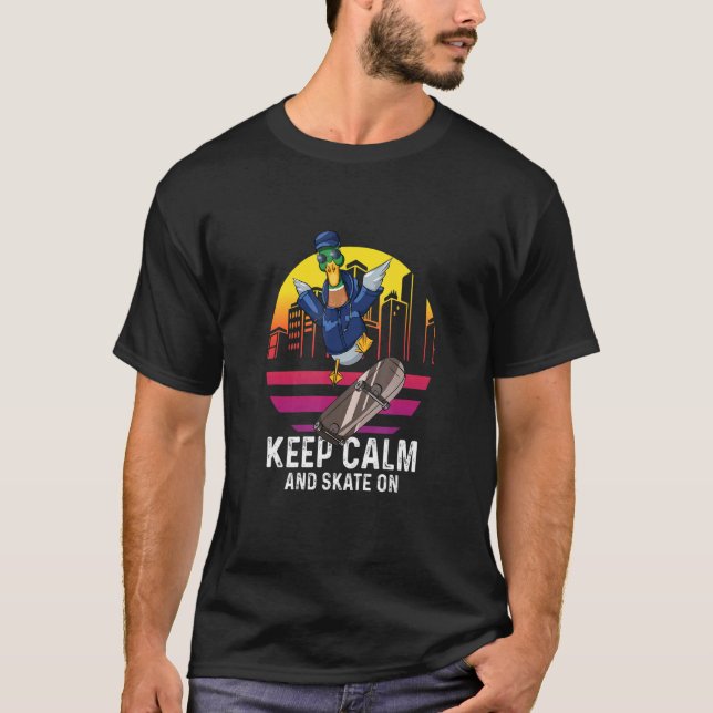 Anka Skater Skate on Longboard Skateboard Halfpipe T Shirt (Framsida)