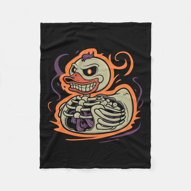 Anka Skeleton Rubber Duckie Costume Party Fleecefilt (Framsidan)