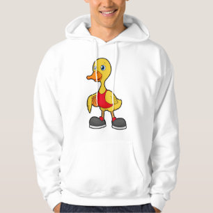 Anka som basketspelare med basket hoodie