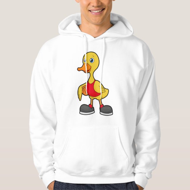 Anka som basketspelare med basket hoodie (Framsida)