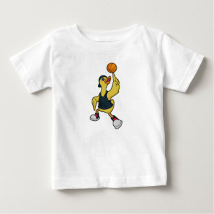 Anka som basketspelare med basket t shirt