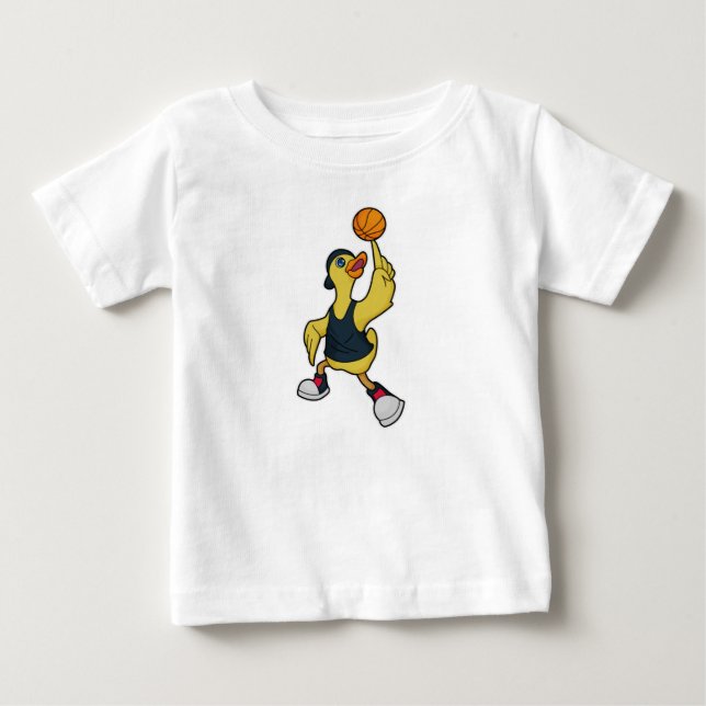Anka som basketspelare med basket t shirt (Framsida)