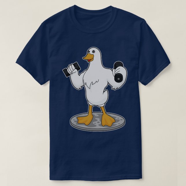Anka som BodyBuilder med Dumbbells T Shirt (Design framsida)