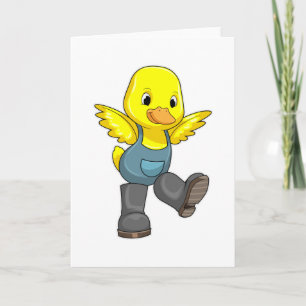 Anka som bonde med stövlar kort