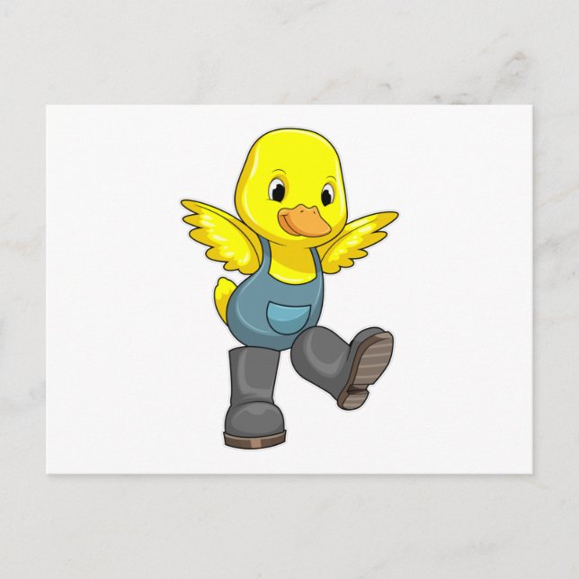 Anka som bonde med stövlar vykort (Framsida)