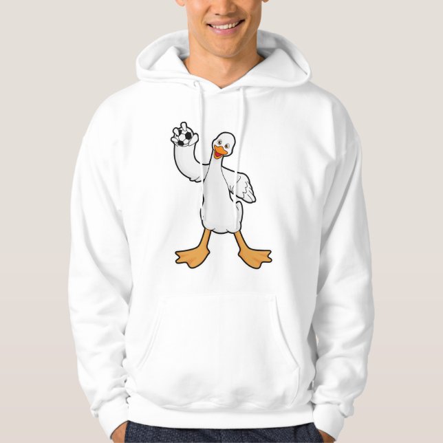 Anka som handbollsspelare med handboll hoodie (Framsida)