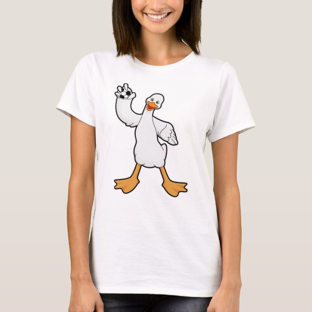 Anka som handbollsspelare med handboll t shirt (Framsida)