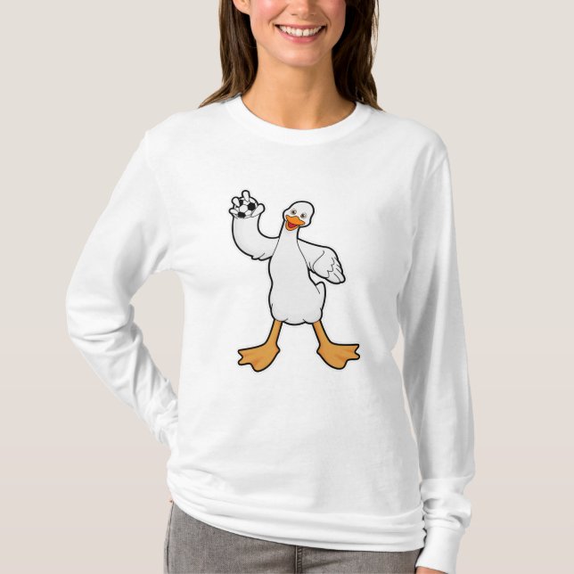 Anka som handbollsspelare med handboll t shirt (Framsida)