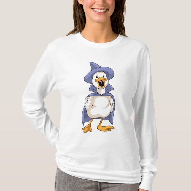 Anka som häxa med hatt t shirt (Framsida)