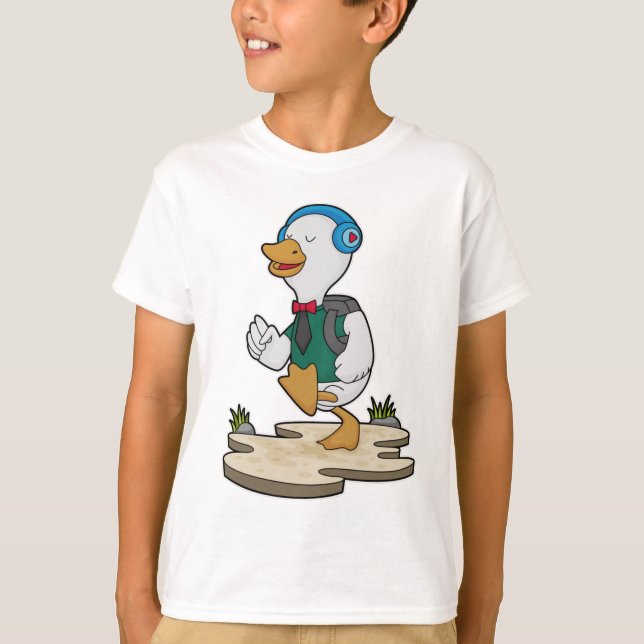 Anka som Hiker med ryggsäck T Shirt (Framsida)