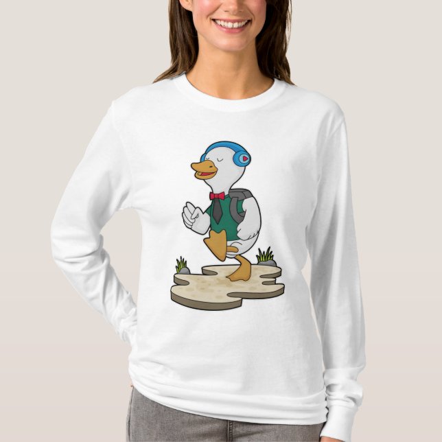 Anka som Hiker med ryggsäck T Shirt (Framsida)