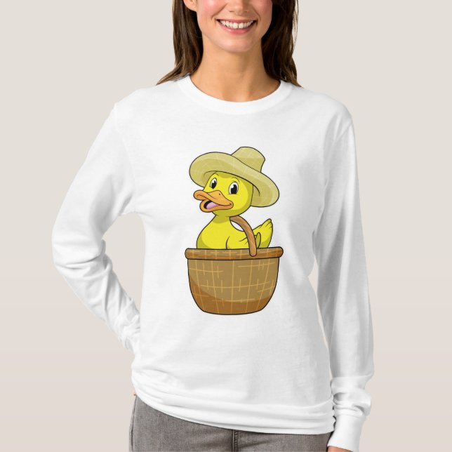Anka som jordbrukare med Basket T Shirt (Framsida)