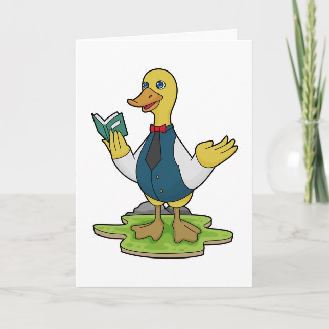 Anka som lärare med bok kort (Framsida)