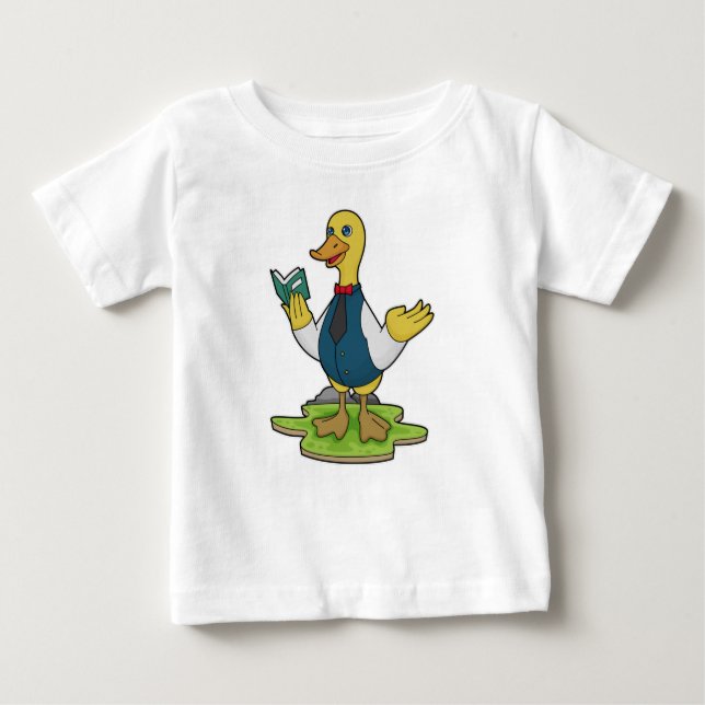 Anka som lärare med Bok T Shirt (Framsida)