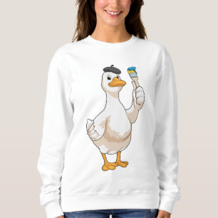 Anka som målarfärg med färgpensel t shirt