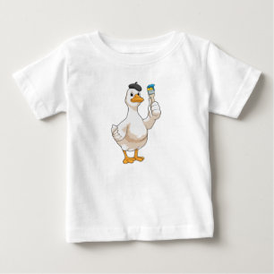Anka som målarfärg med färgpensel t shirt