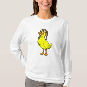 Anka som pilot med lucka och glans t shirt
