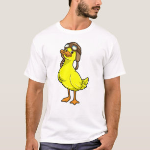 Anka som pilot med lucka och glans t shirt