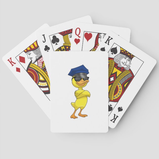 Anka som polistjänsteman med polishytt casinokort (Baksidan)