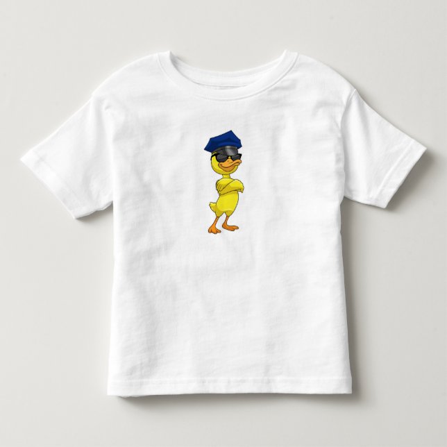 Anka som polistjänsteman med polishytt t shirt (Framsida)