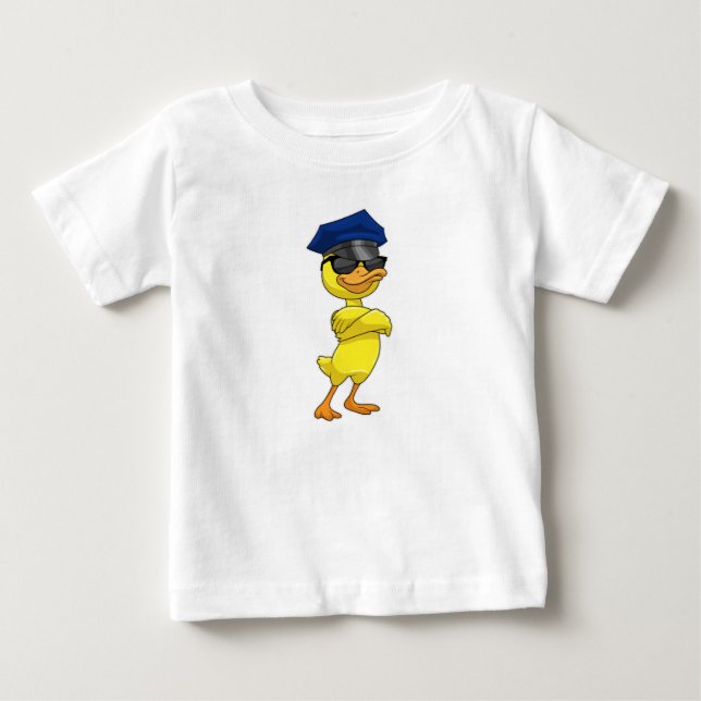 Anka som polistjänsteman med polishytt t shirt (Framsida)