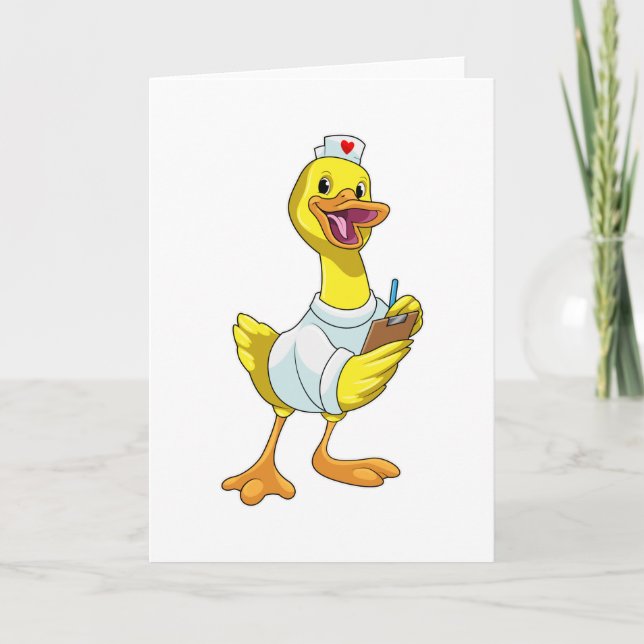 Anka som sjuksköterska med hjärta kort (Framsida)