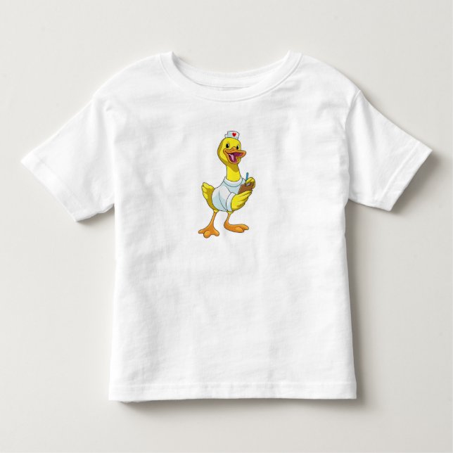 Anka som sjuksköterska med hjärta t shirt (Framsida)
