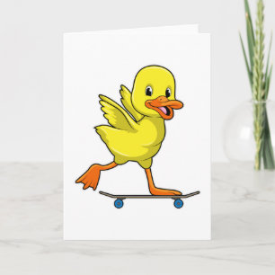 Anka som Skater med Skateboard Kort
