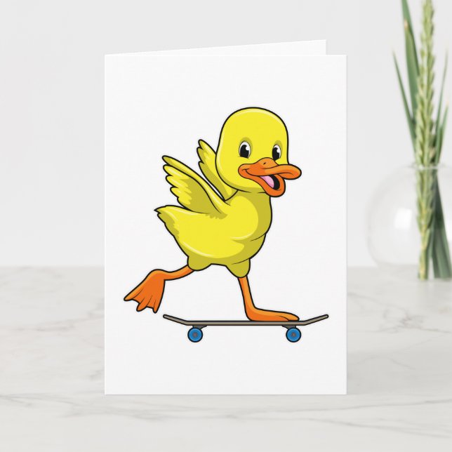 Anka som Skater med Skateboard Kort (Framsida)
