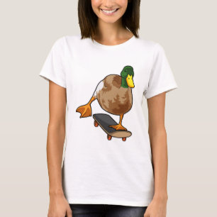 Anka som Skater med Skateboard T Shirt