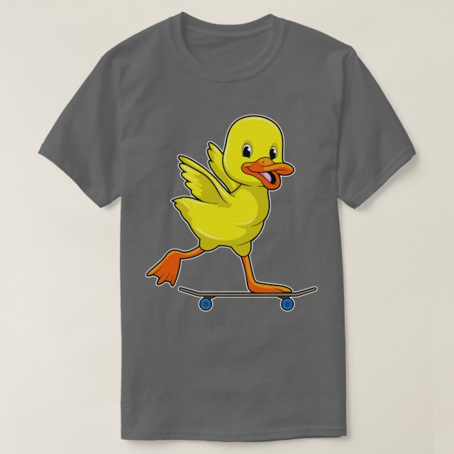 Anka som Skater med Skateboard T Shirt (Design framsida)