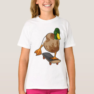 Anka som Skater med Skateboard T Shirt