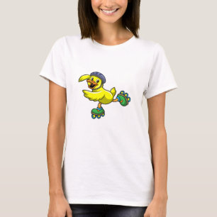 Anka som Skater med textbundna skal och hjälm T Shirt