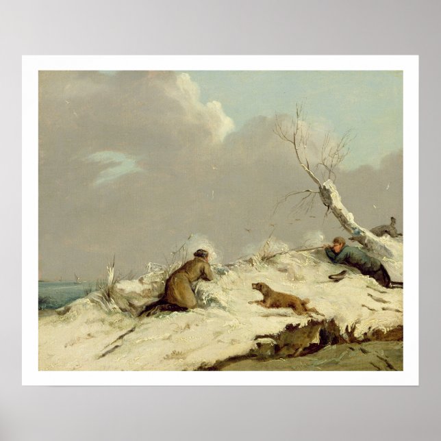 Anka Tagning i vinter (olja på arbetsyta) Poster (Framsidan)